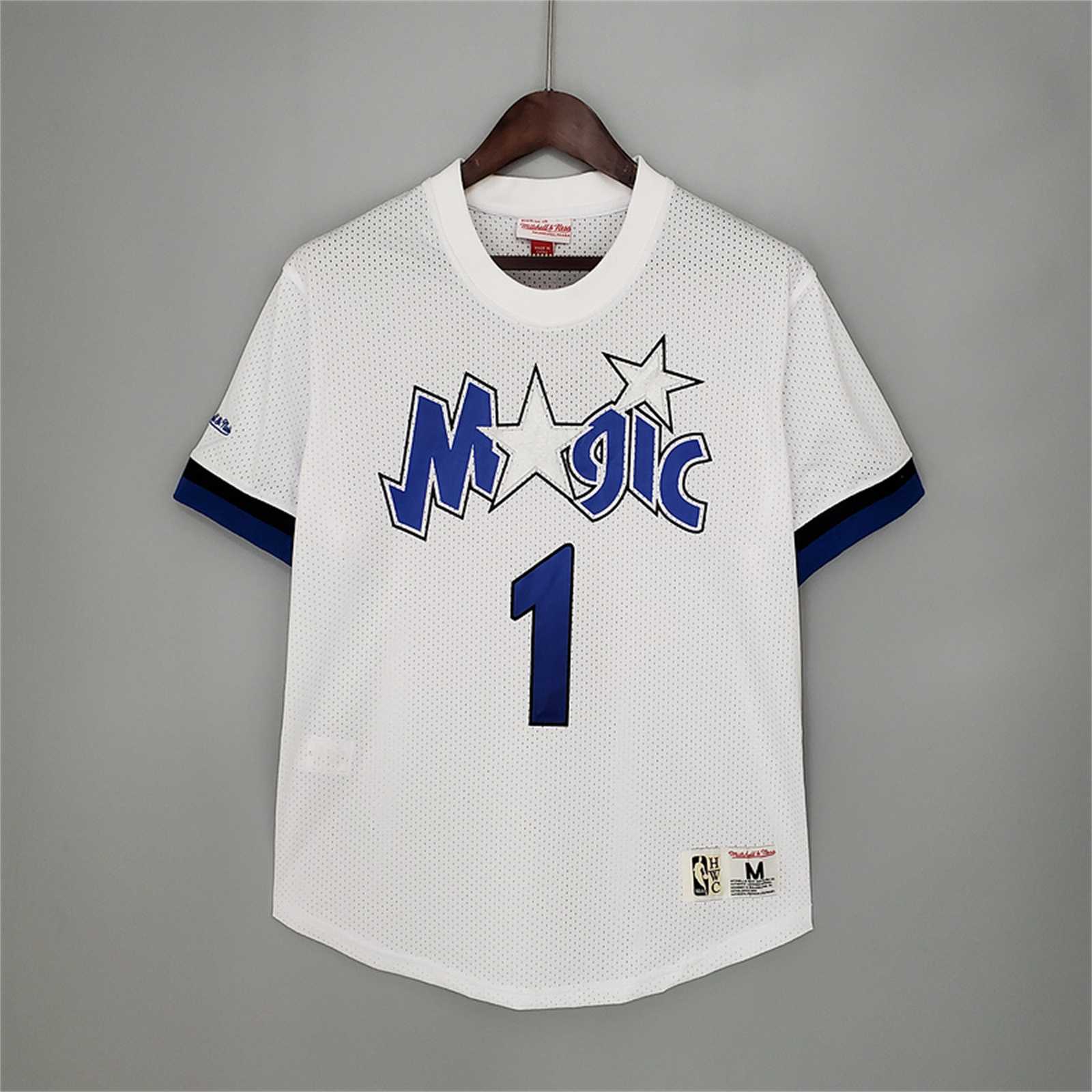 Mitchellness Magic White No. 1 McGrady Retro Mesh Short Sleeve