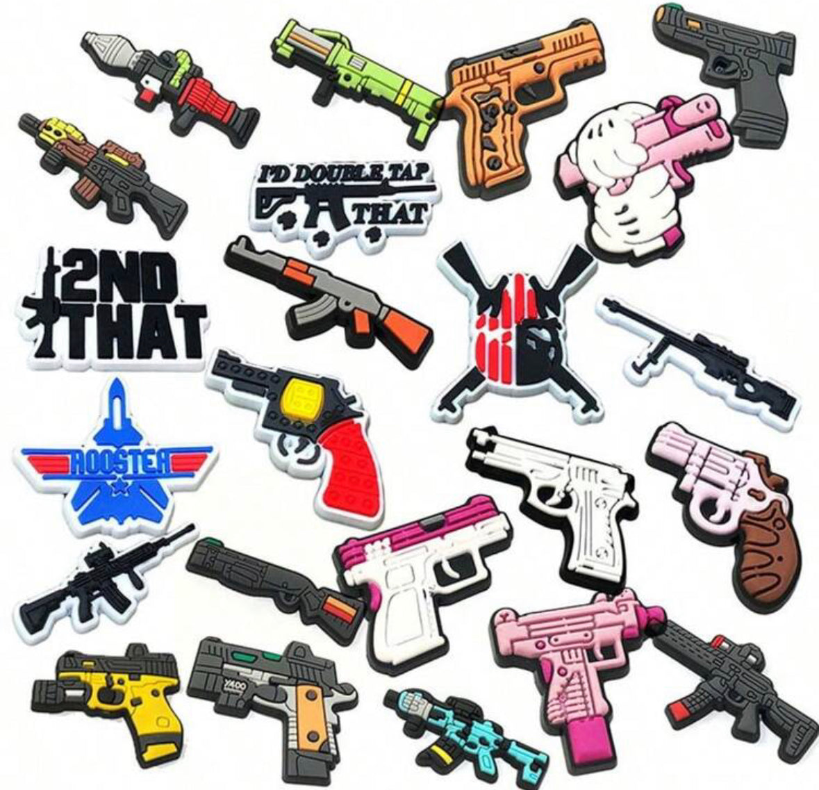 GUN CROCS CHARMS(23) PCS