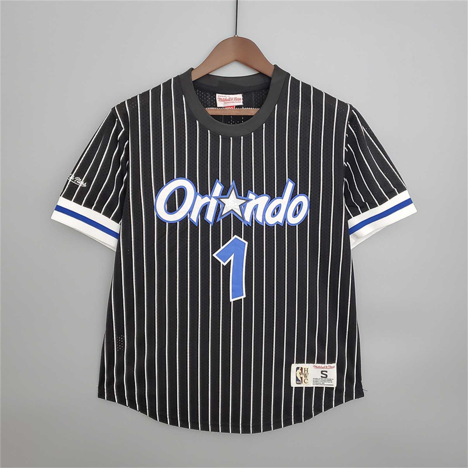 Mitchellness Magic Black No. 1 McGrady Retro Mesh Short Sleeve