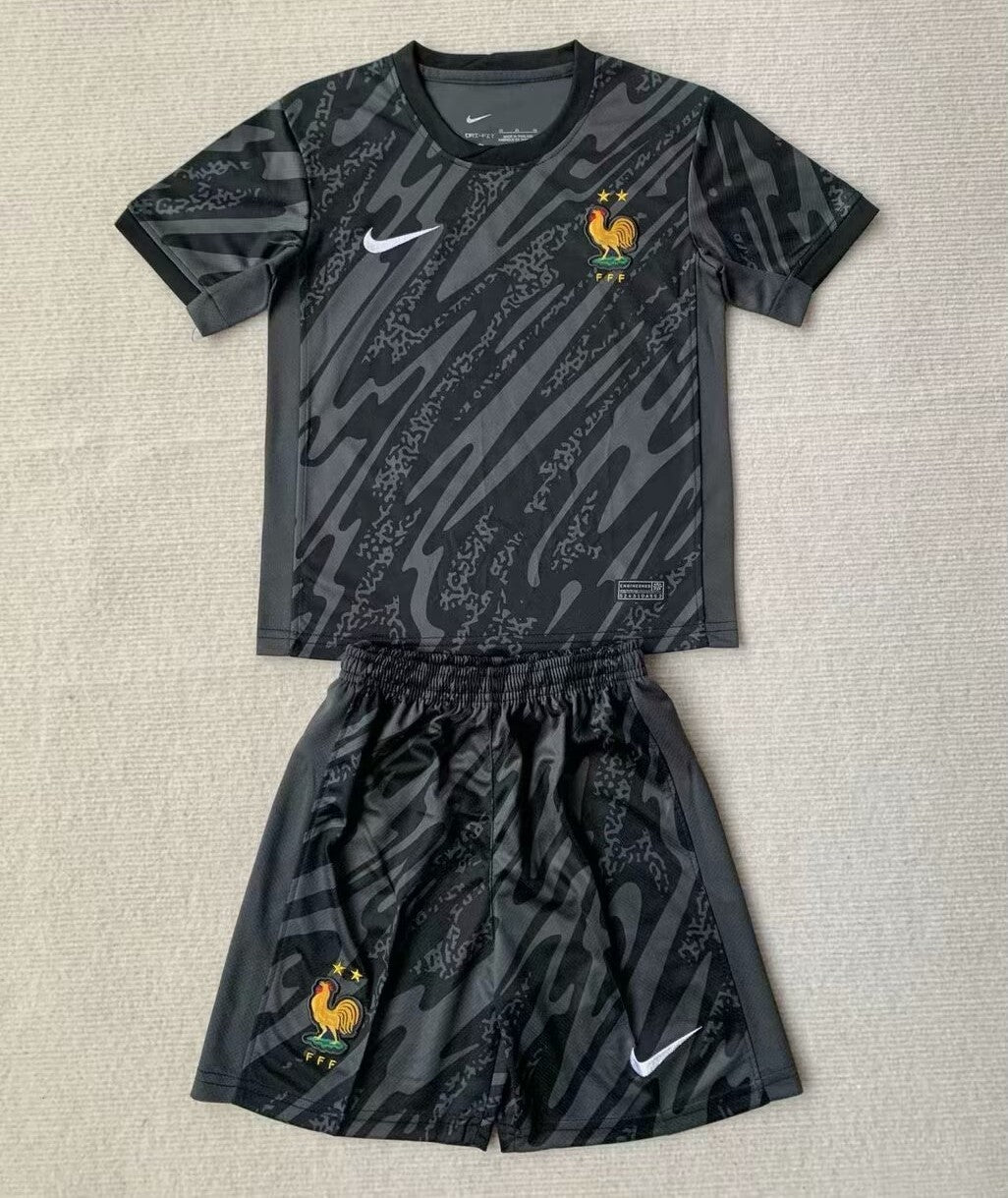 2024 France black goalkeeper kid kit