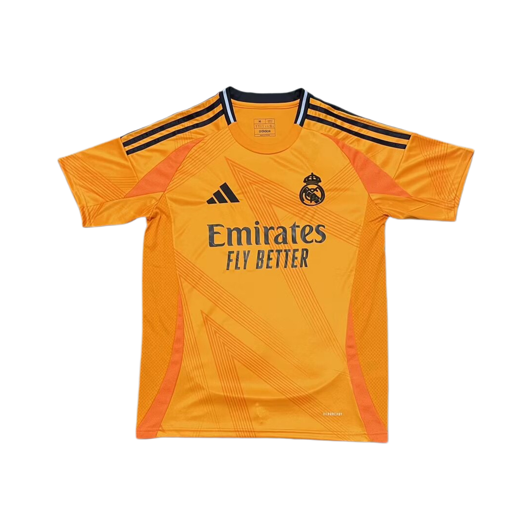 24-25 Real Madrid away orange soccer jersey