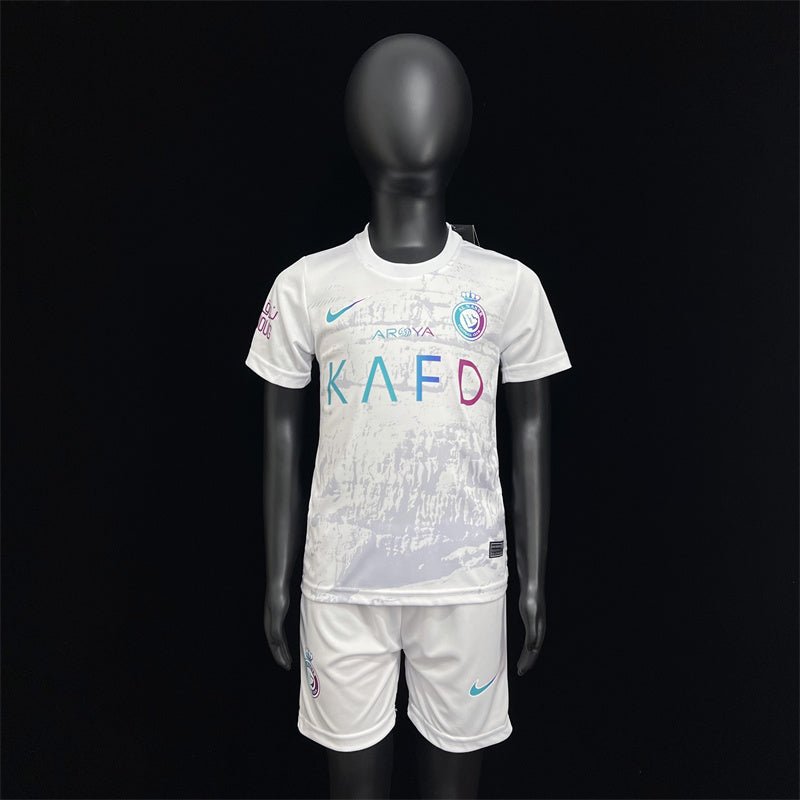 23-24 Al-Nassr third away white kid kits