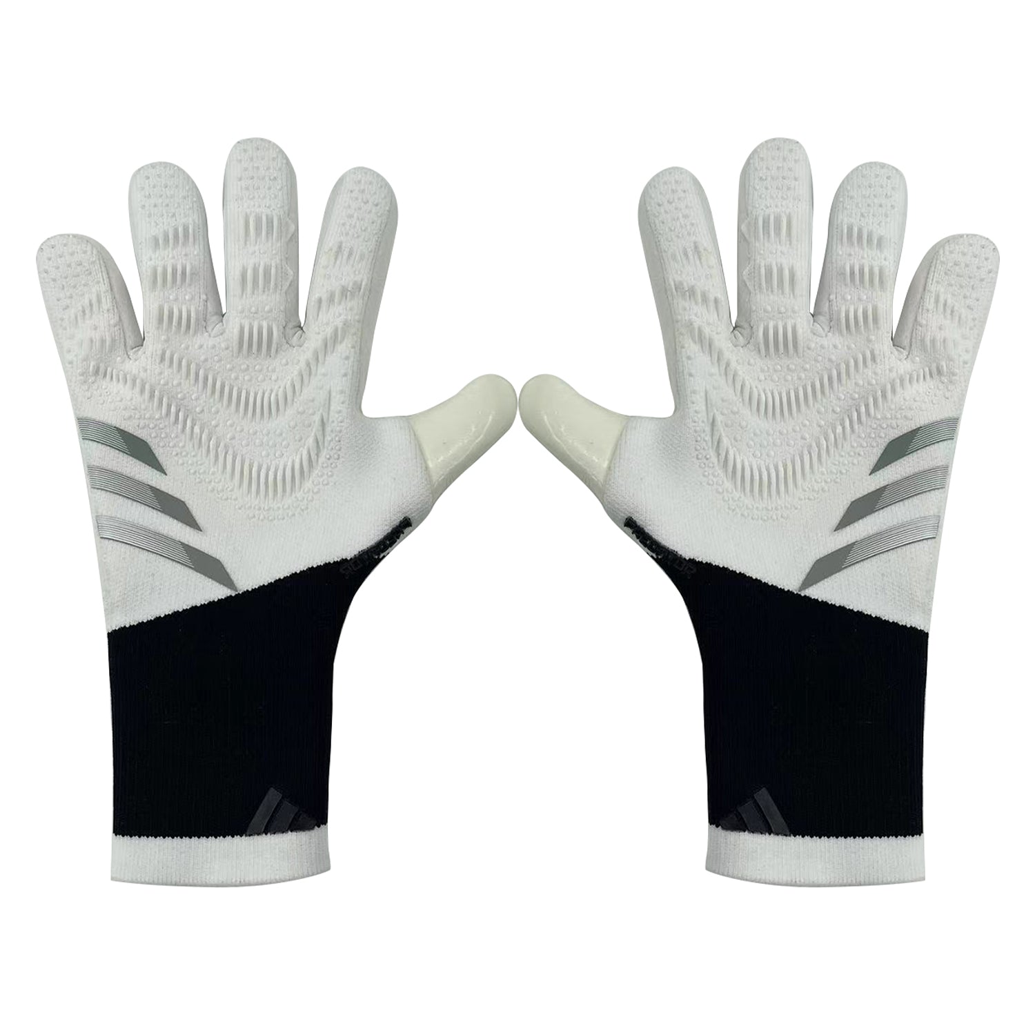 ADIDAS WHITE AND BLACK GLOVE