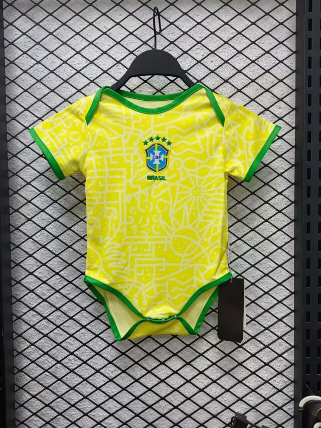 Brazil home baby jersey 2024