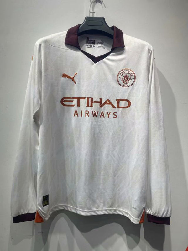 23-24 Manchester city  away white long sleeve jersey