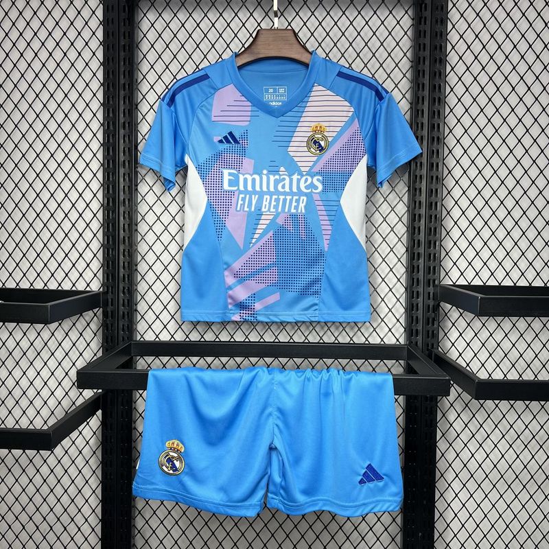 24-25 REAL MADRID blue goalkeeper kid kit