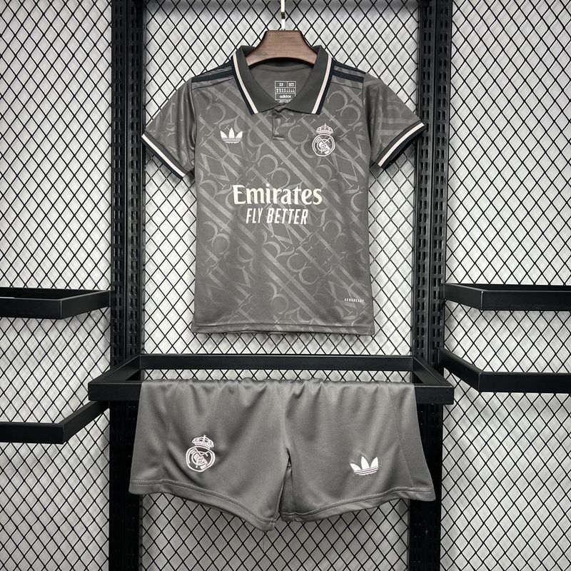 24-25 REAL MADRID third away black kid kit