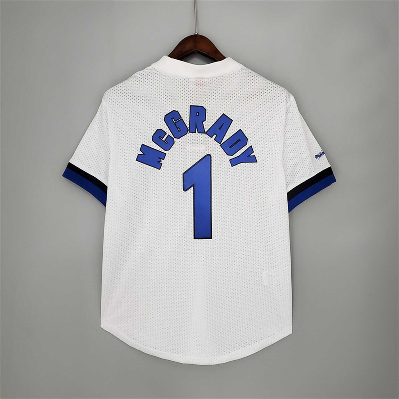 Mitchellness Magic White No. 1 McGrady Retro Mesh Short Sleeve