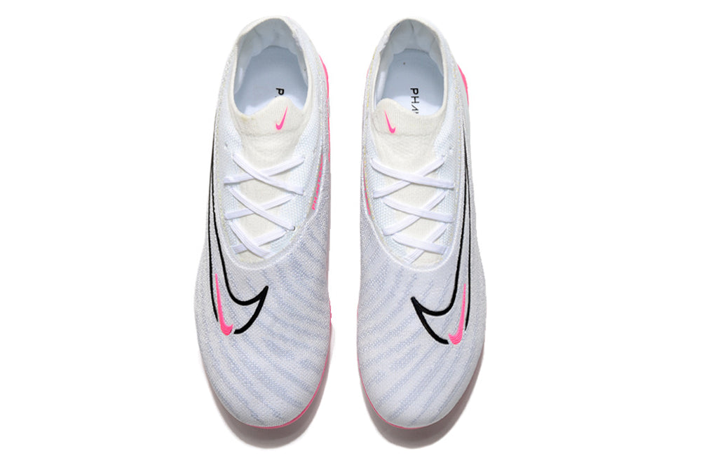 Phantom GX white and pink low socks laces