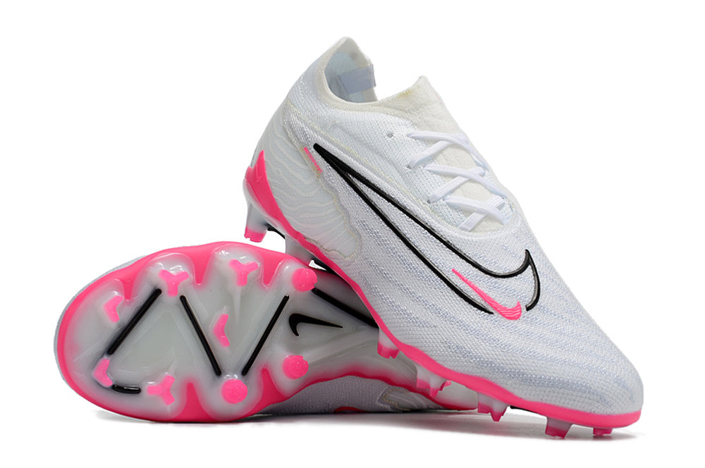 Phantom GX white and pink low socks laces