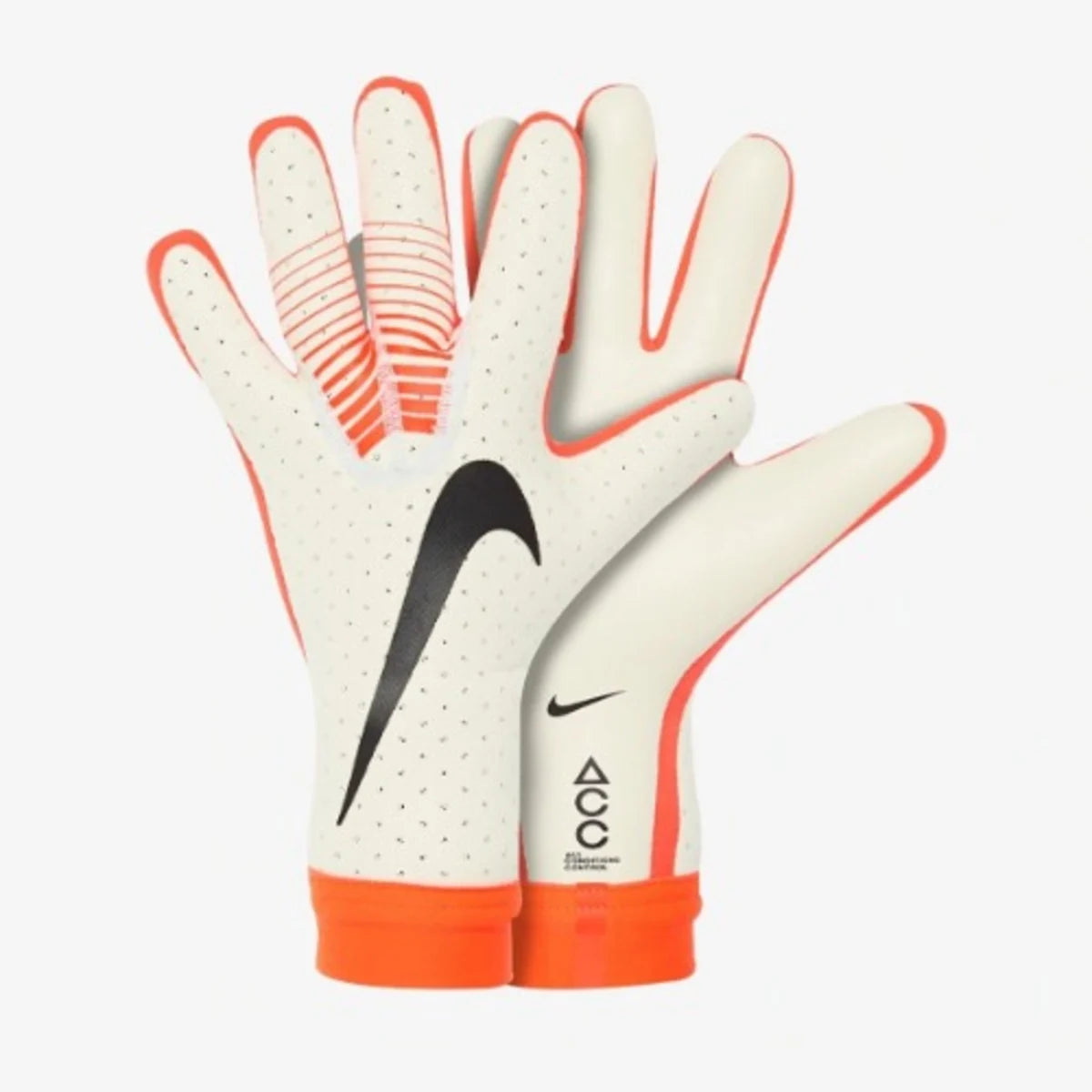NIKE MERCURIAL TOUCH VICTORY WHITE AND ORANGE GLOVES
