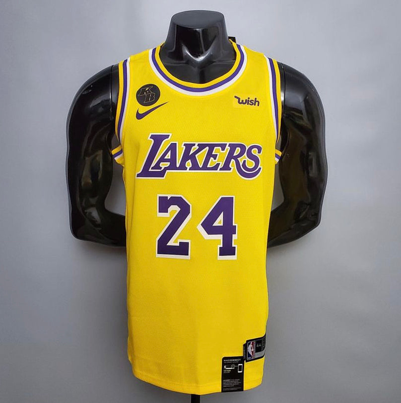 . Bryant #24 Lakers Commemorative Edition Round neck yellow NBA jersey