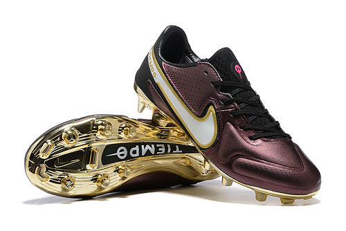 Nike tiempo brown and gold