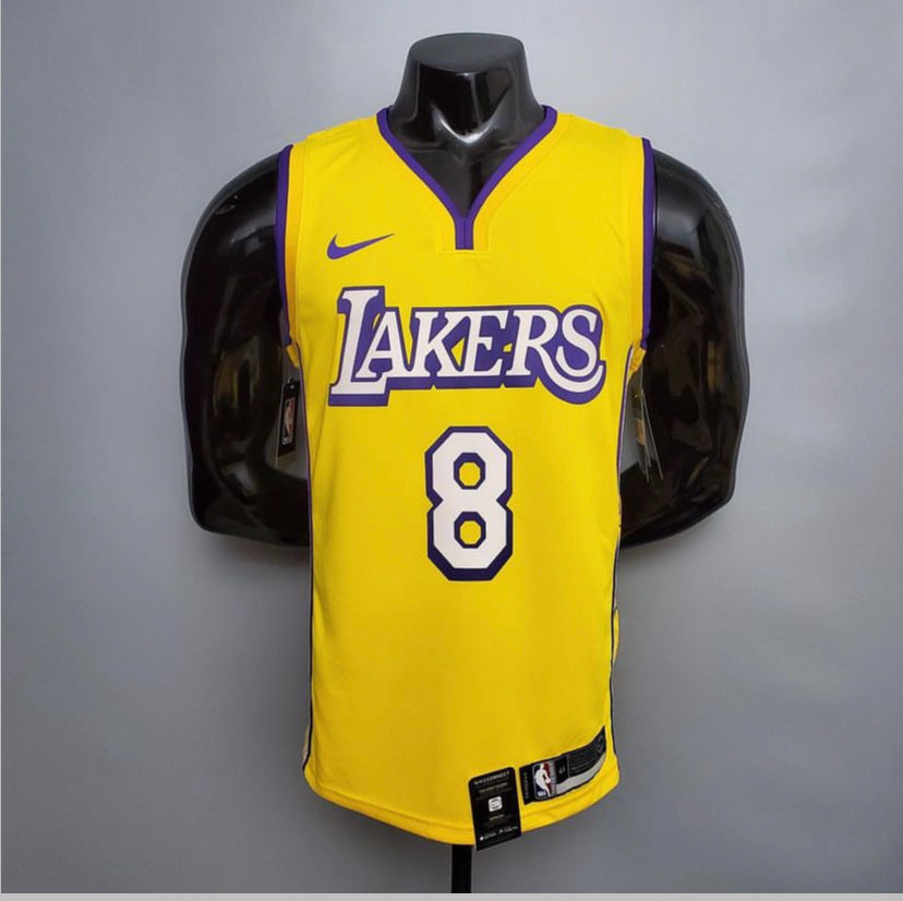 . Bryant #8 Los Angeles Lak V-neck City Edition yellow NBA jersey Size