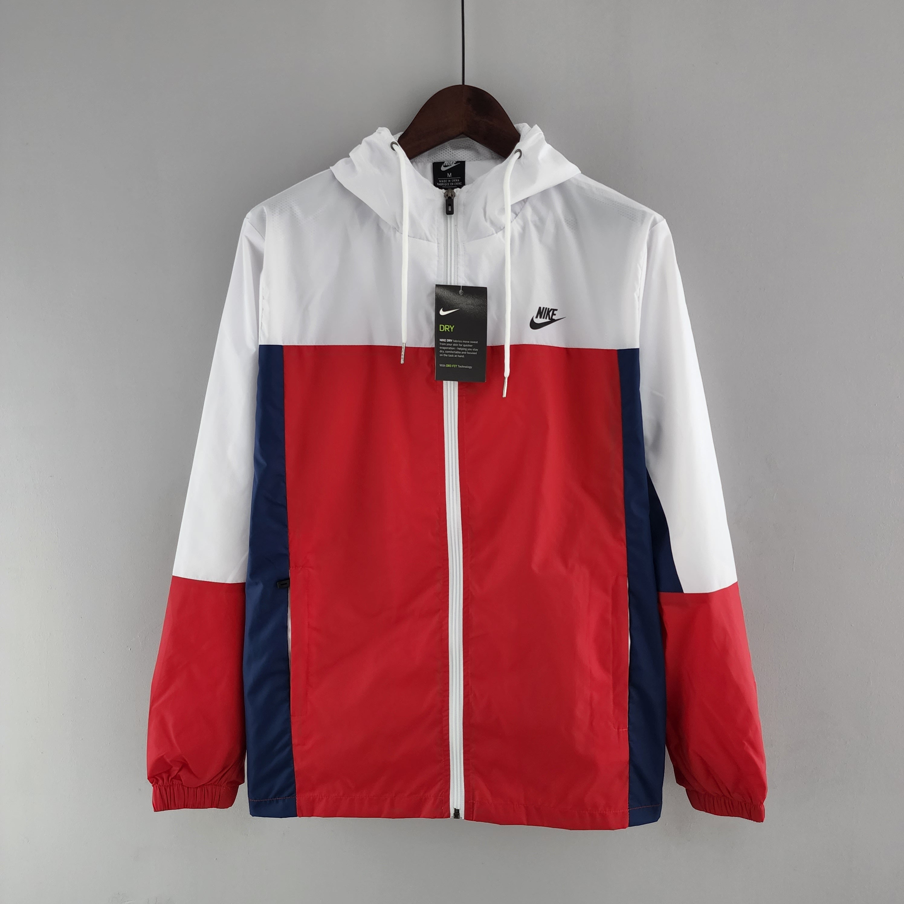 White and red nike windbreaker