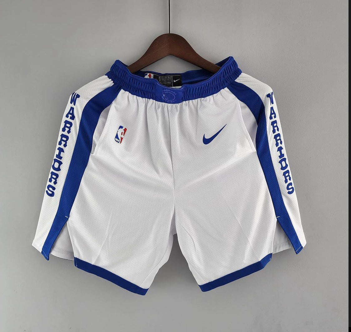 . Golden State Warriors NBA Shorts White Blue